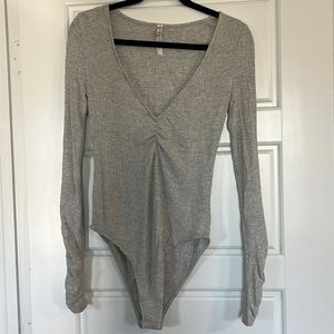 Free people long sleeve ribbed bodysuit